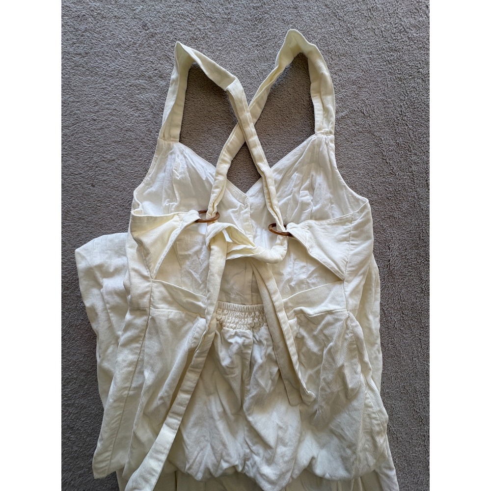 Knot Sisters Cream Wide Leg Button Front Jumpsuit Women's Size Small - Picture 6 of 10